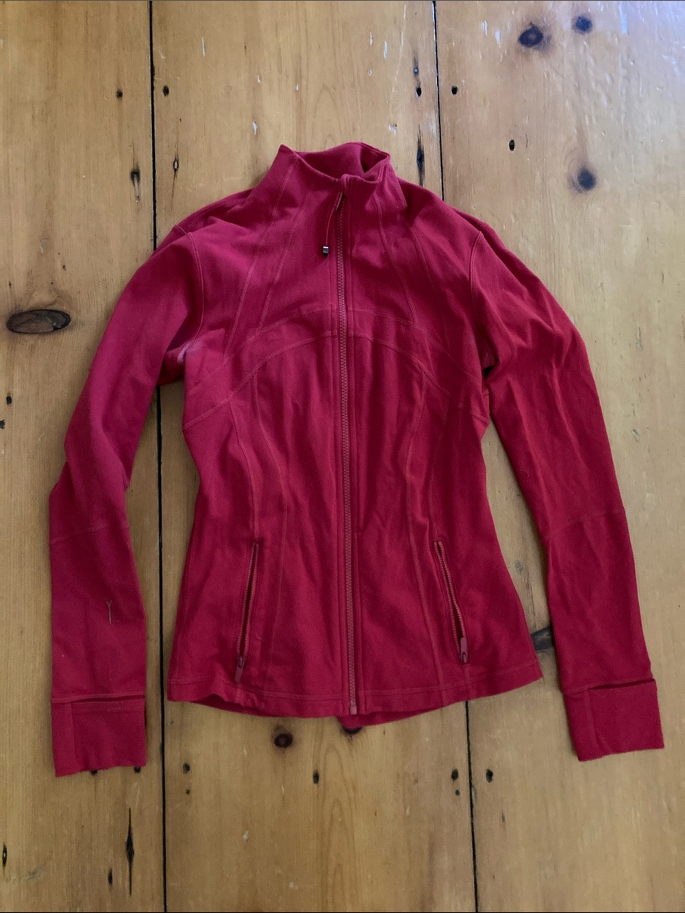 Lululemon Define Jacket Luon Red Size 6 Full Zip Thumbholes